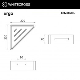 Полка для душа угловая WHITECROSS Ergo ER2282BL черный мат