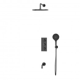 Термостатическая система для ванны скрытого монтажа WHITECROSS Y YSET11TOPGM оружейная сталь