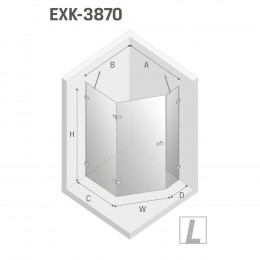 Душевое ограждение NEW TRENDY AVEXA WHITE L 100x80x200 EXK-3870 белый