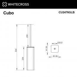 Ершик напольный WHITECROSS Cubo CU2476GLB брашированное золото
