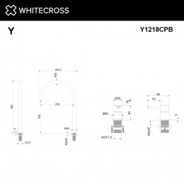 Смеситель для умывальника с выносным управлением WHITECROSS Y Y1218CPB брашированная медь