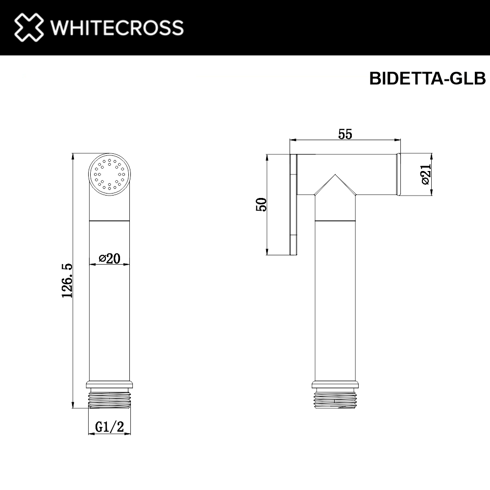 Лейка для биде WHITECROSS BIDETTA-GLB брашированное золото