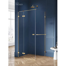 Душевое ограждение NEW TRENDY AVEXA GOLD BRUSHED L 80x70x200 EXK-3010 брашированное золото