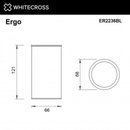 Стакан настольный WHITECROSS Ergo ER2236BL черный мат