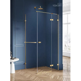 Душевое ограждение NEW TRENDY AVEXA GOLD BRUSHED R 100x80x200 EXK-3053 брашированное золото