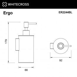 Дозатор для жидкого мыла подвесной WHITECROSS Ergo ER2244BL черный мат