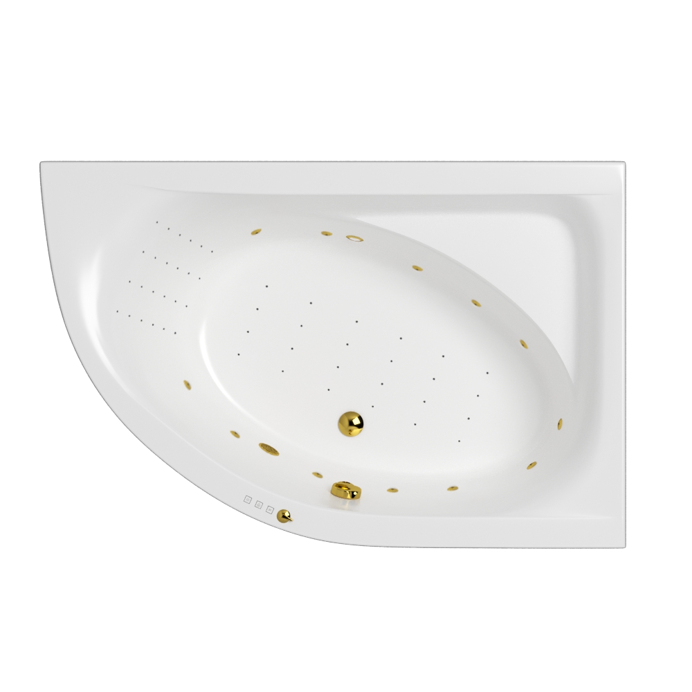 Ванна WHITECROSS Aquarella 170x110 правая NANO золото