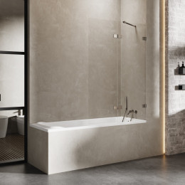 Шторка для ванны NEW TRENDY AVEXA GUNMETAL BRUSHED 140x150 EXK-3530 R оружейная сталь