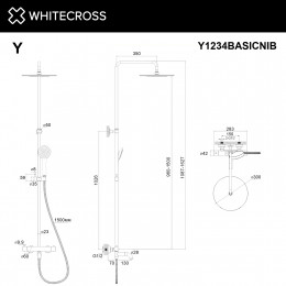 Термостатическая система для ванны наружного монтажа WHITECROSS Y Y1234BASICNIB браш. никель
