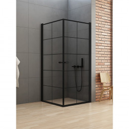 Душевое ограждение NEW TRENDY NEW SOLEO BLACK 90x90x195 D-0285A/D-0285A черный