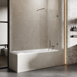 Шторка для ванны NEW TRENDY AVEXA GUNMETAL BRUSHED 80x150 EXK-3518-WP оружейная сталь