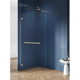 Душевое ограждение NEW TRENDY AVEXA GOLD BRUSHED 140x200 EXK-7041 брашированное золото