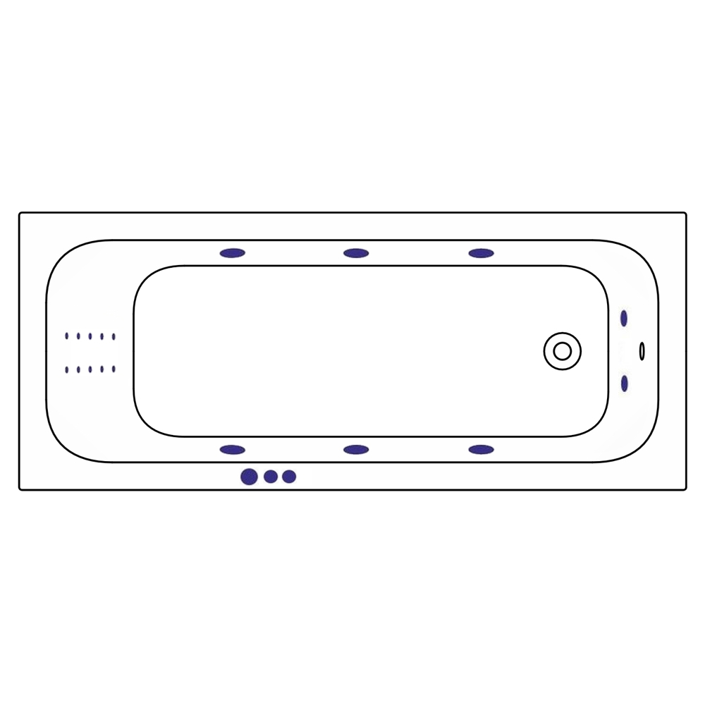 Ванна WHITECROSS Vibe 170x70 SMART NANO золото