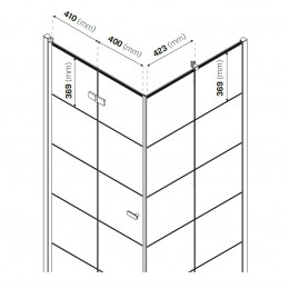 Душевое ограждение NEW TRENDY NEW SOLEO BLACK L 90x90x195 D-0289A/D-0120B черный