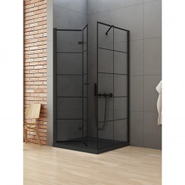 Душевое ограждение NEW TRENDY NEW SOLEO BLACK L 90x90x195 D-0289A/D-0120B черный
