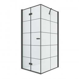 Душевое ограждение NEW TRENDY NEW SOLEO BLACK L 90x90x195 D-0289A/D-0120B черный