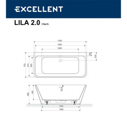 Ванна EXCELLENT Lila 2.0 170x75