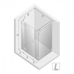 Душевое ограждение NEW TRENDY EVENTA PLUS L 130x100x200 EXK-4567 хром