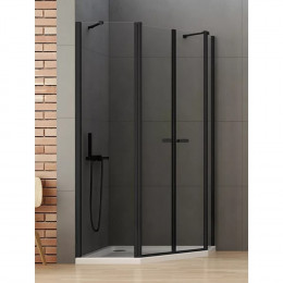 Душевое ограждение NEW TRENDY NEW SOLEO BLACK 100x80x195 K-0618 черный