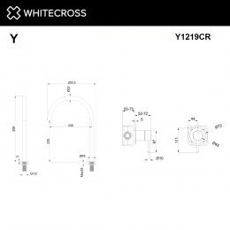 Смеситель для умывальника с выносным управлением WHITECROSS Y Y1219CR хром