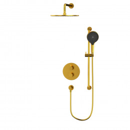 Термостатическая душевая система скрытого монтажа WHITECROSS Y YSET09TOPGLB брашированное золото