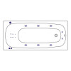 Ванна WHITECROSS Layla Slim 170x75 SMART NANO золото