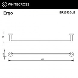 Полотенцедержатель 600 мм. WHITECROSS Ergo ER2252GLB брашированное золото