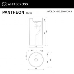 Умывальник WHITECROSS Pantheon D=43 RAL мат иск. камень
