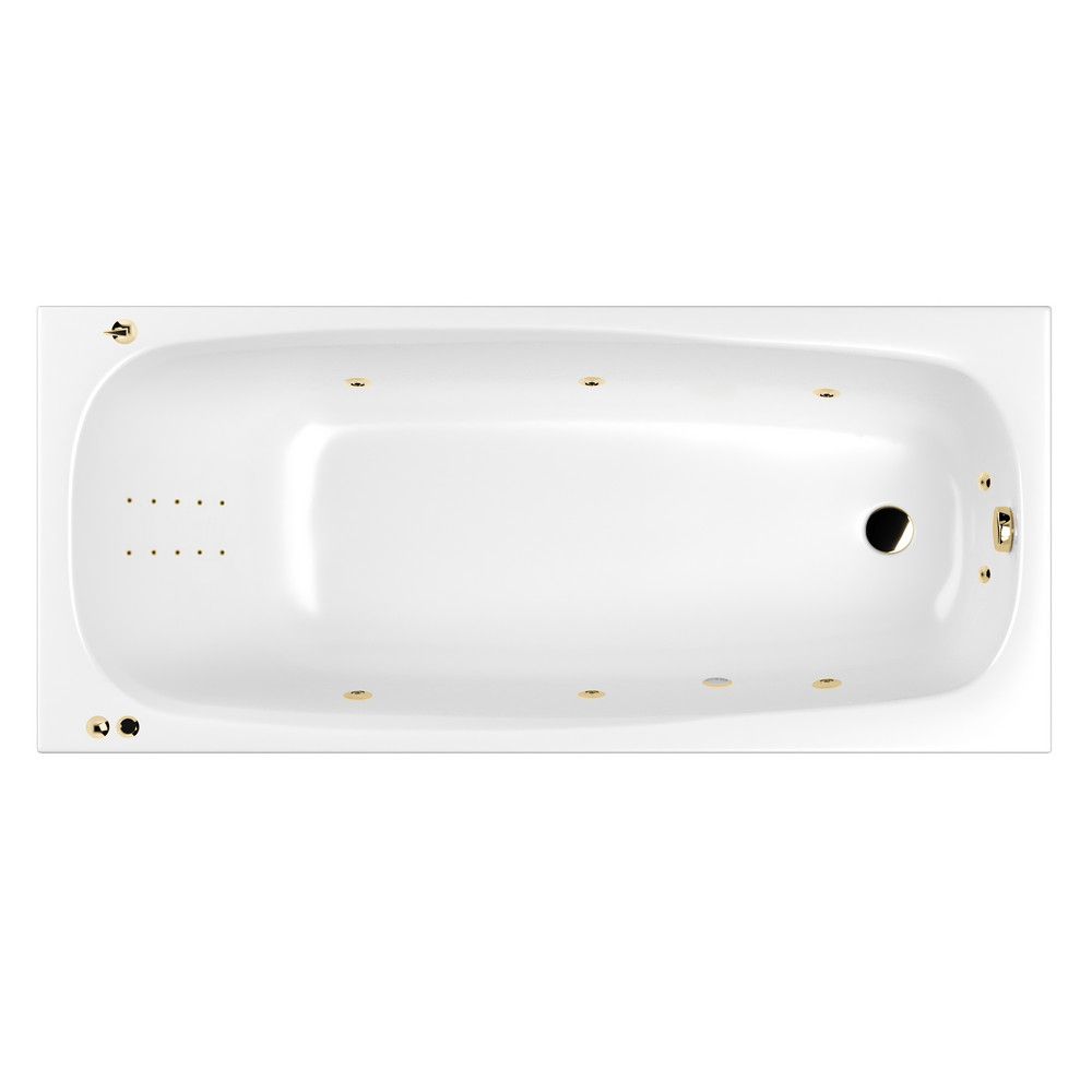 Ванна WHITECROSS Layla Slim 170x75 SMART NANO золото