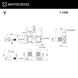 Встраиваемая часть смесителя на 2 потребителя WHITECROSS Y1242