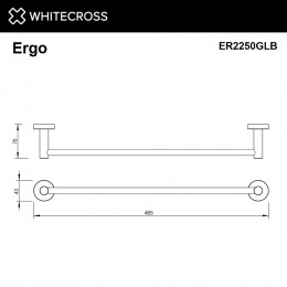 Полотенцедержатель 450 мм. WHITECROSS Ergo ER2250GLB брашированное золото