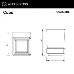 Стакан подвесной WHITECROSS Cubo CU2430BL черный мат
