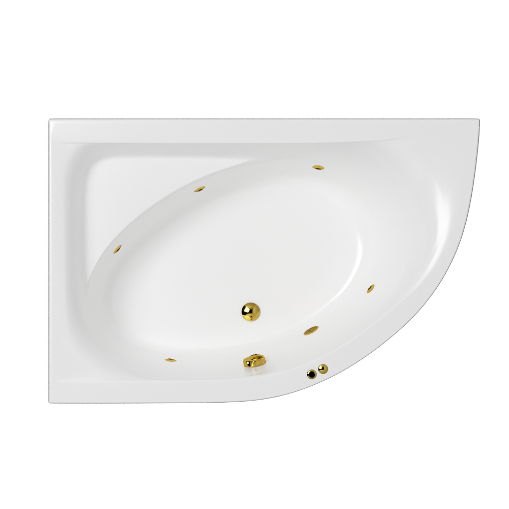 Ванна WHITECROSS Aquarella 170x110 левая SOFT золото