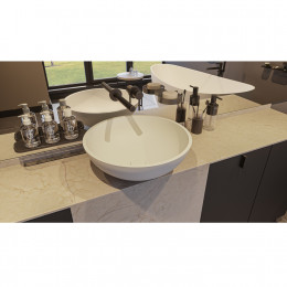 Умывальник WHITECROSS Cornelian D=43 белый мат иск. камень