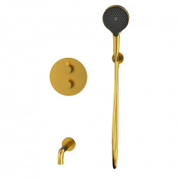 Термостатическая система для ванны скрытого монтажа WHITECROSS Y YSET10TOPGLB брашированное золото