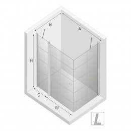 Душевое ограждение NEW TRENDY NEW SOLEO BLACK L 90x90x195 K-0579 черный