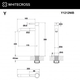 Смеситель для умывальника WHITECROSS Y Y1212NIB брашированный никель