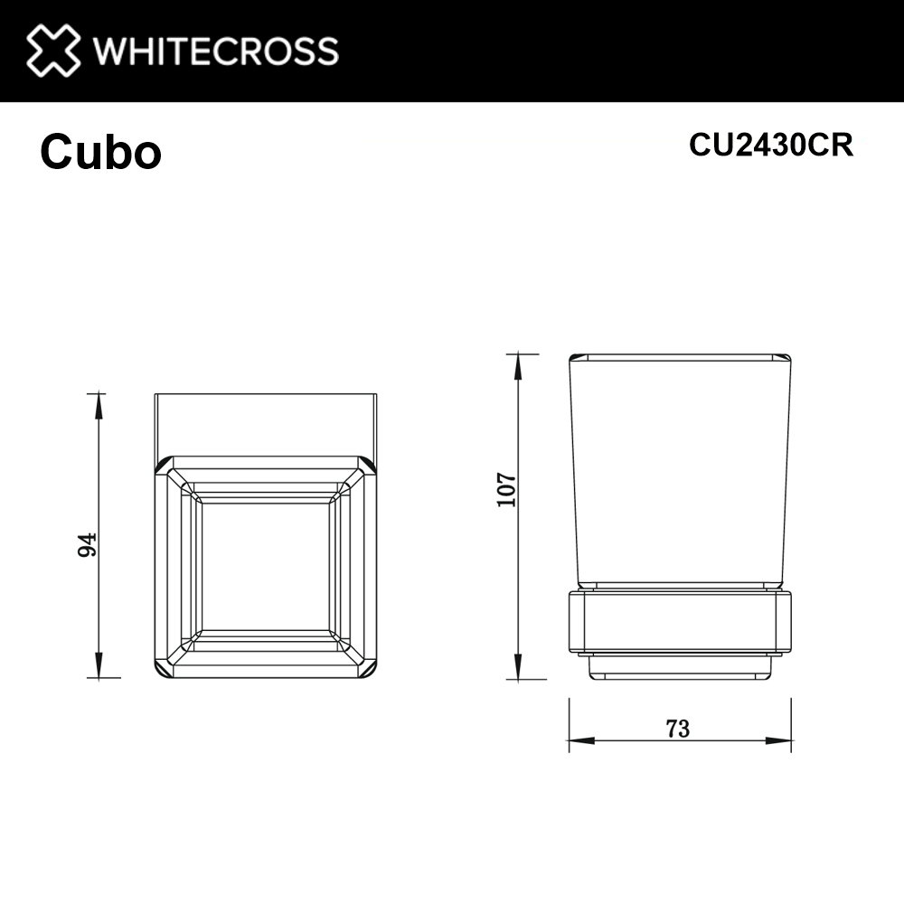 Стакан подвесной WHITECROSS Cubo CU2430CR хром