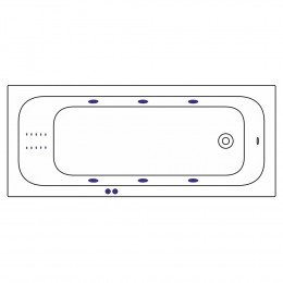 Ванна WHITECROSS Vibe 180x75 LINE NANO золото