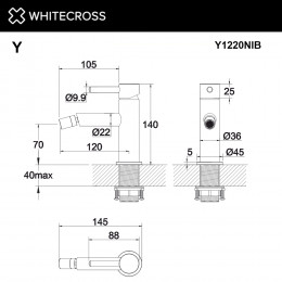 Смеситель для биде WHITECROSS Y Y1220NIB брашированный никель