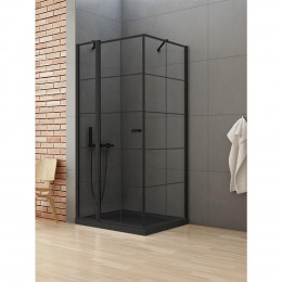 Душевое ограждение NEW TRENDY NEW SOLEO BLACK L 90x90x195 K-0579 черный