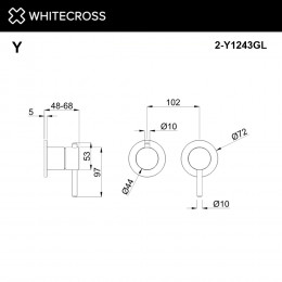 Внешняя часть смесителя на 3 потребителя WHITECROSS Y1243GL золото