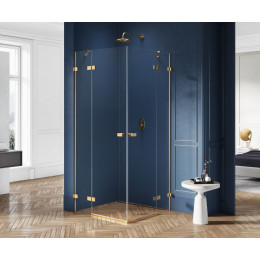 Душевое ограждение NEW TRENDY AVEXA GOLD BRUSHED 100x100x200 EXK-1786 брашированное золото