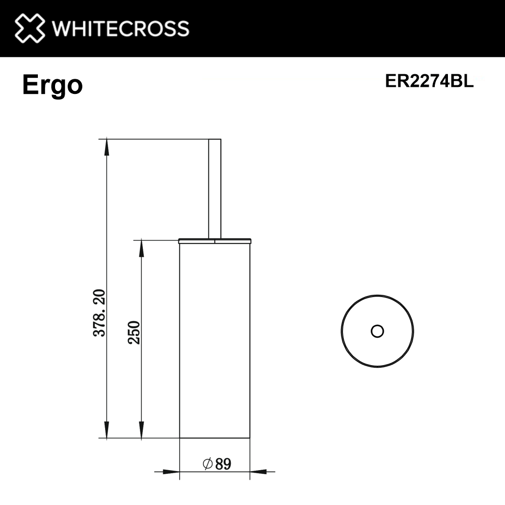 Ершик напольный WHITECROSS Ergo ER2274BL черный мат