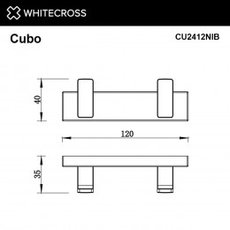 Крючок двойной WHITECROSS Cubo CU2412NIB брашированный никель
