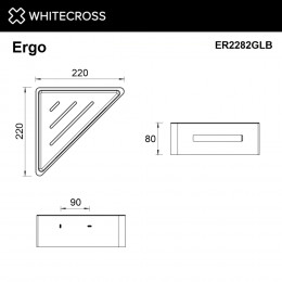 Полка для душа угловая WHITECROSS Ergo ER2282GLB брашированное золото