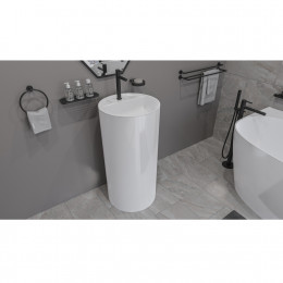 Умывальник WHITECROSS Pantheon D=43 белый глянец иск. камень