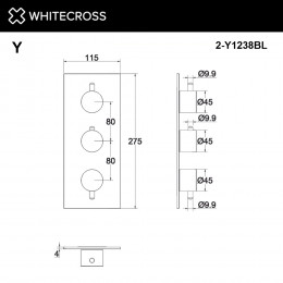 Внешняя часть смесителя на 3 потребителя WHITECROSS Y1238CPB брашированная медь