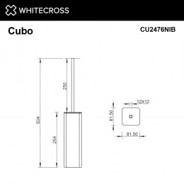 Ершик напольный WHITECROSS Cubo CU2476NIB брашированный никель
