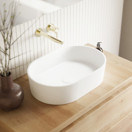 Умывальник WHITECROSS Emerald 55x37 белый мат иск. камень